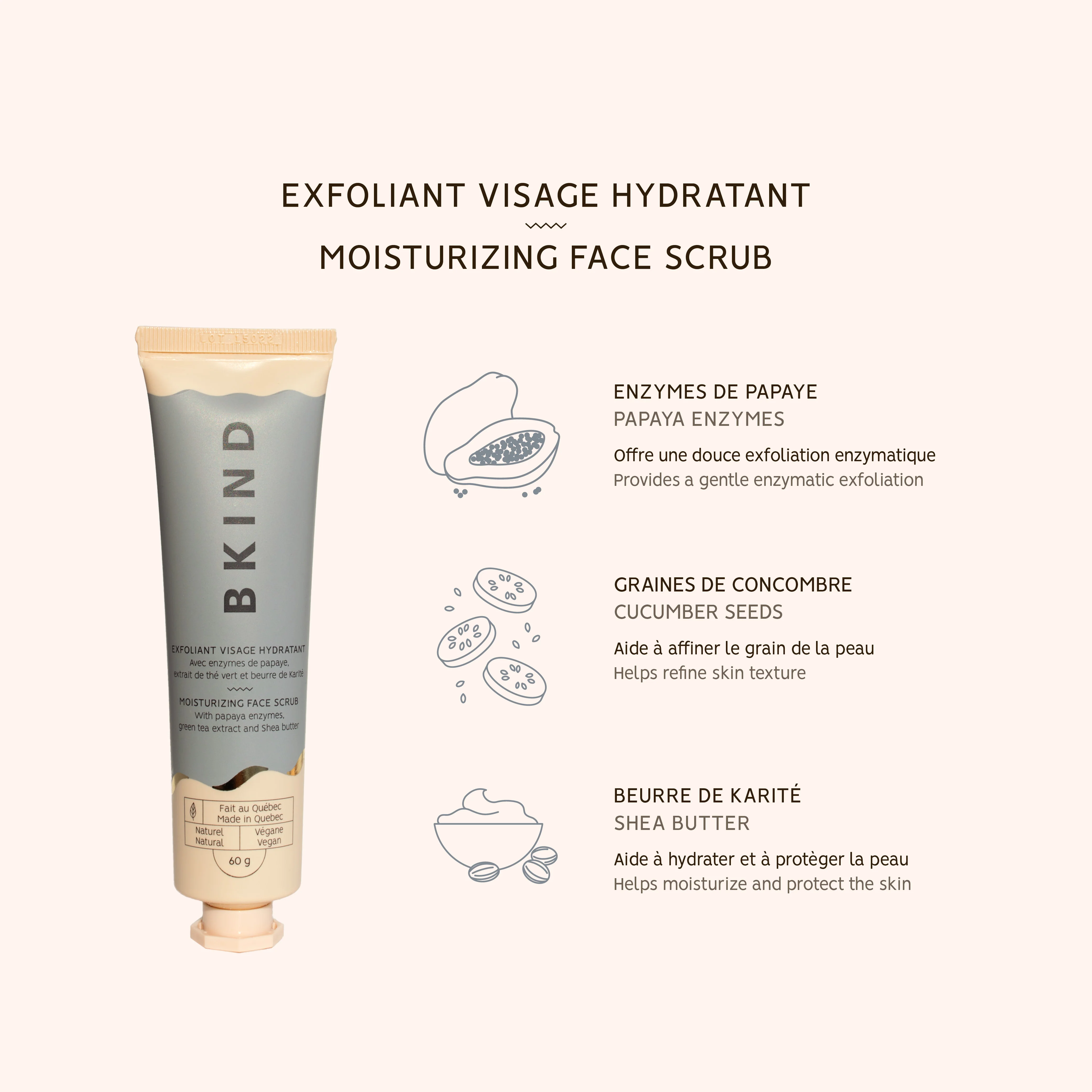 Moisturizing Face Scrub with papaya enzymes & green tea extract - Image 3